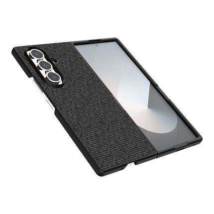 Kapa Soft Full Fabric Protective Back Case Cover for Samsung Galaxy Z Fold 7 | Shockproof Slim Hard Anti Slip Back Case (Black)
