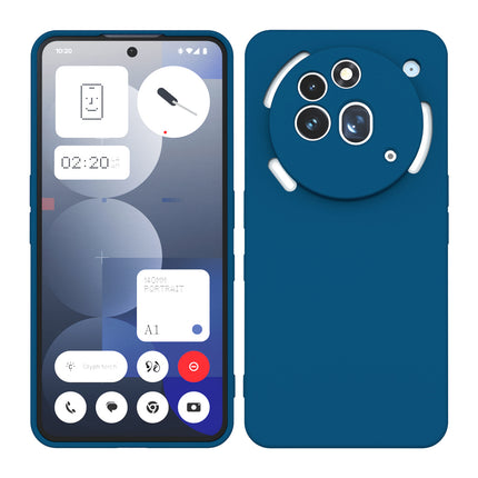 Kapa Matte Protective Lens Flexible Back Cover for Nothing Phone 3A Pro | Slim Silicone with Soft Lining Shockproof Full Body Bumper Case (Blue)