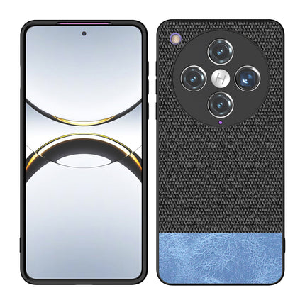 Kapa Soft Fabric & Leather Hybrid Protective Back Cover for Oppo Find X8 Pro | Shockproof Slim Hard Anti Slip Back Case (Black,Blue)