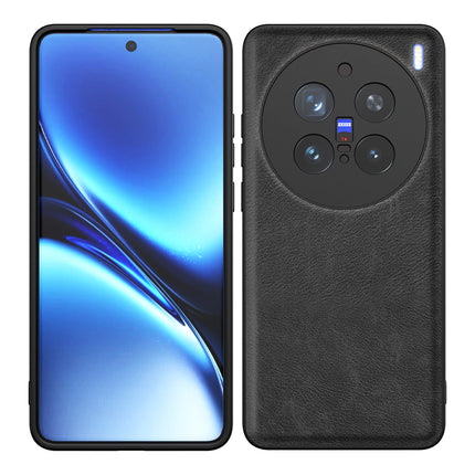 Kapa Tux Leather Back Cover for Vivo X200 Pro (5G) | Slim Shockproof Camera Protection Bumper Case (Black) - Mobizang