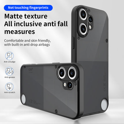 Kapa Smoked Hawkeye Matte Slim Tough Back Cover for CMF Phone 2 Pro | Camera Lens Protector Anti Yellow Shockproof Matte Hybrid Case Cover (Smoked Black)