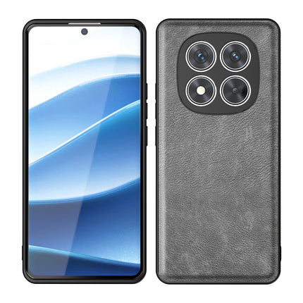 Kapa Tux Leather Back Cover for Redmi Note 14 Pro (5G) | Slim Shockproof Camera Protection Bumper Case (Grey)