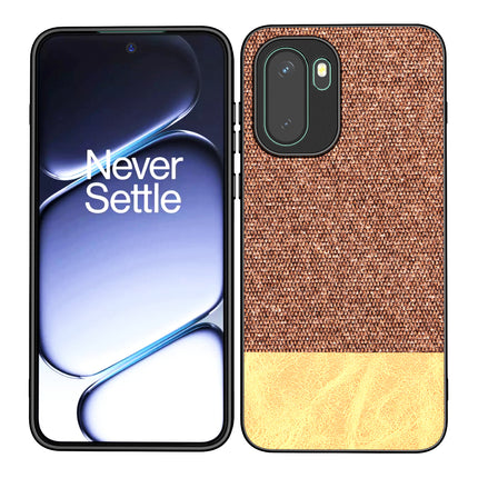 Kapa Soft Fabric & Leather Hybrid Protective Back Cover for OnePlus 15R | Shockproof Slim Hard Anti Slip Back Case (Brown)