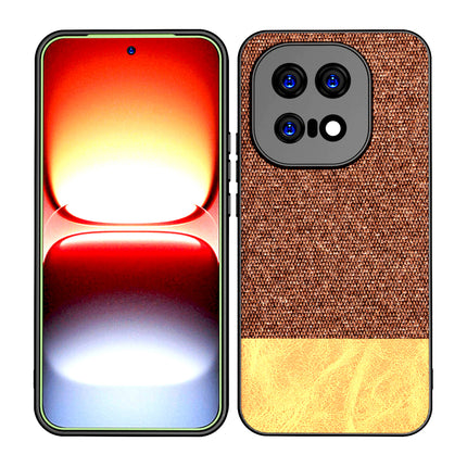 Kapa Soft Fabric & Leather Hybrid Protective Back Cover for IQOO 15 5G | Shockproof Slim Hard Anti Slip Back Case (Brown)