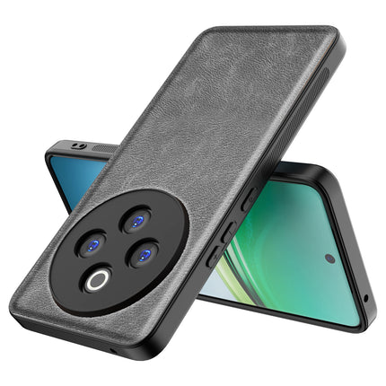 Kapa Tux Leather Back Cover for Iqoo Z10 5G / Vivo T4 5G | Slim Shockproof Camera Protection Bumper Case (Grey)