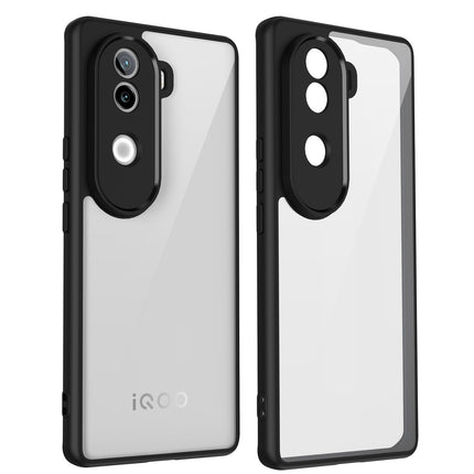 Kapa Hawkeye Clear Back Cover for Vivo V40E / iQOO Z9S | Camera Lens Protector Shockproof Slim Clear Case Cover (Black Sides)