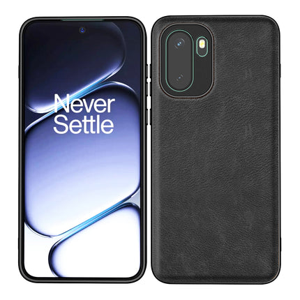 Kapa Tux Leather Back Cover for OnePlus 15R | Slim Shockproof Camera Protection Bumper Case (Black)