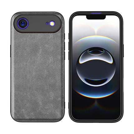 Kapa Tux Leather Back Cover for Apple iPhone 17 Air | Slim Shockproof Camera Protection Bumper Case (Grey) - Mobizang