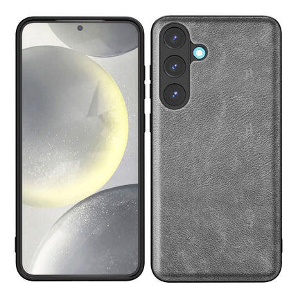 Kapa Tux Leather Back Cover for Samsung Galaxy S25 Plus | Slim Shockproof Camera Protection Bumper Case (Grey) - Mobizang