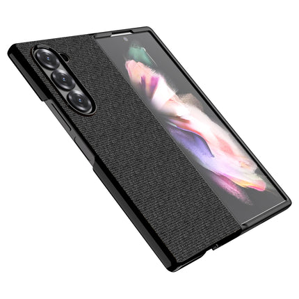 Kapa Soft Full Fabric Protective Back Case Cover for Samsung Galaxy Z Fold 6 | Shockproof Slim Hard Anti Slip Back Case (Black)