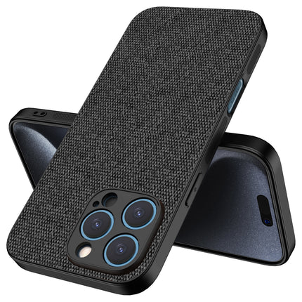 Kapa Soft Full Fabric Protective Back Case Cover for Apple iPhone 16 Pro Max | Shockproof Slim Hard Anti Slip Back Case (Black) - Mobizang