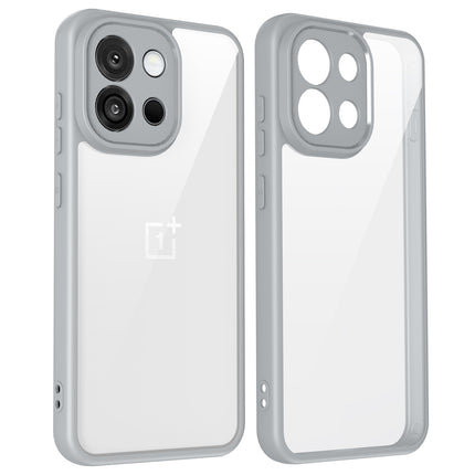 Kapa Hawkeye Clear Slim Tough Back Cover for OnePlus 13S | Camera Lens Protector Anti Yellow Shockproof Clear Hybrid Case Cover (Grey)