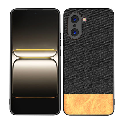 Kapa Soft Fabric & Leather Hybrid Protective Back Cover for OnePlus Nord CE 5 | Shockproof Slim Hard Anti Slip Back Case (Black,Brown)