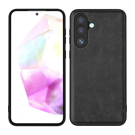 Kapa Tux Leather Back Cover for Samsung Galaxy M36 / F36 5G | Slim Shockproof Camera Protection Bumper Case (Black)