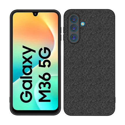 Kapa Soft Full Fabric Protective Back Case Cover for Samsung Galaxy M36 / F36 5G | Shockproof Slim Hard Anti Slip Back Case (Black)