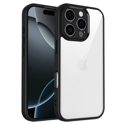 Kapa Hawkeye Clear Back Cover for Apple iPhone 16 Pro | Camera Lens Protector Shockproof Slim Clear Case Cover (Black Sides)