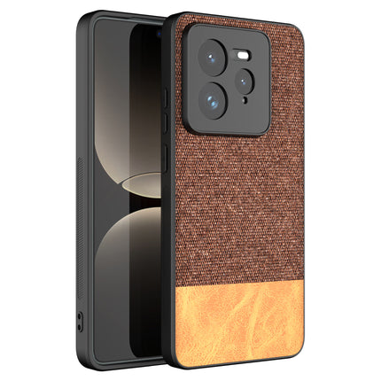 Kapa Soft Fabric & Leather Hybrid Protective Back Cover for Realme GT 7 PRO | Shockproof Slim Hard Anti Slip Back Case (Brown)