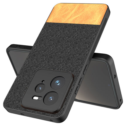 Kapa Soft Fabric & Leather Hybrid Protective Back Cover for Realme GT 7 PRO | Shockproof Slim Hard Anti Slip Back Case (Black,Brown) - Mobizang