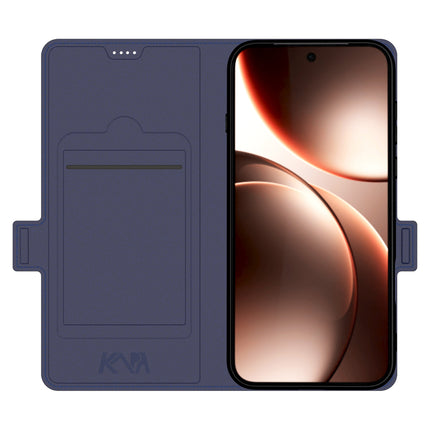 Kapa Noble Slim Magnetic Leather Flip Case Cover for Oppo Find X9 | Card Holder Stand Flip Wallet Case (Blue) - Mobizang