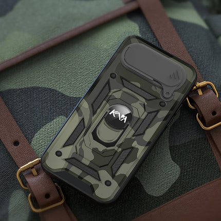 Kapa Tank Back Cover for Apple iPhone 17 Air | Inbuilt Ring + Slider Shockproof Lens Protection Bumper Back Case (Black)