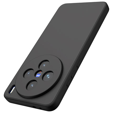 Kapa Matte Protective Lens Flexible Back Cover for Vivo X200 (5G) | Slim Silicone with Soft Lining Shockproof Full Body Bumper Case (Black) - Mobizang