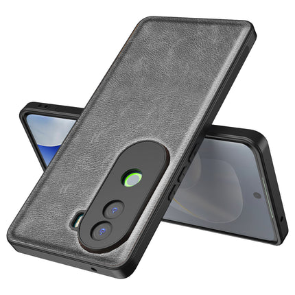 Kapa Tux Leather Back Cover for Vivo V40E / iQOO Z9S | Slim Shockproof Camera Protection Bumper Case (Grey)
