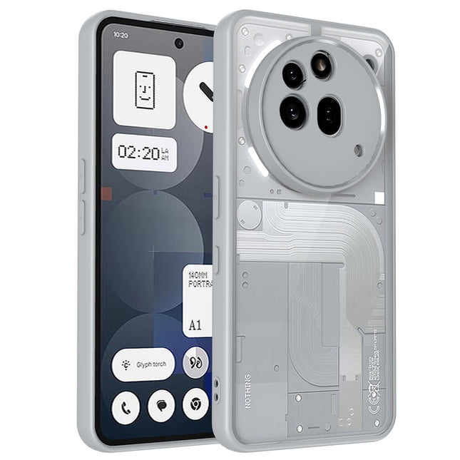 Kapa Hawkeye Clear Back Cover for Nothing Phone 3A Pro | Camera Lens Protector Shockproof Slim Clear Case Cover (Grey Sides)