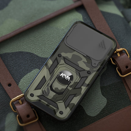 Kapa Tank Back Cover for Apple iPhone 17 Pro | Inbuilt Ring + Slider Shockproof Lens Protection Bumper Back Case (Black)