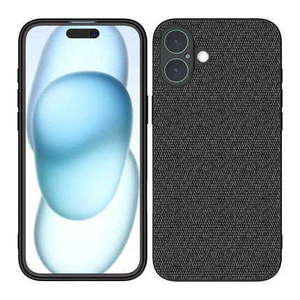 Kapa Soft Full Fabric Protective Back Case Cover for Apple iPhone 16 | Shockproof Slim Hard Anti Slip Back Case (Black) - Mobizang