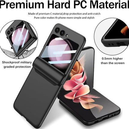 Kapa Ultra Thin Back Cover for Galaxy Z Flip6 / Z Flip 6 | With [Magnetic Hinge Protection] and Inbuilt Glass Window Protection (Black)