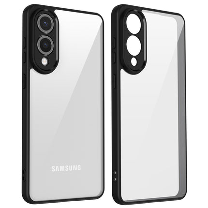 Kapa Hawkeye Clear Slim Tough Back Cover for Samsung Galaxy S25 Edge | Camera Lens Protector Anti Yellow Shockproof Clear Hybrid Case Cover (Black)