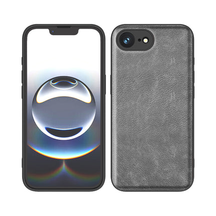 Kapa Tux Leather Back Cover for Apple iPhone 16E | Slim Shockproof Camera Protection Bumper Case (Grey) - Mobizang