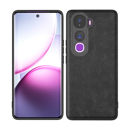 Kapa Tux Leather Back Cover for Vivo Y400 Pro 5G | Slim Shockproof Camera Protection Bumper Case (Black) - Mobizang