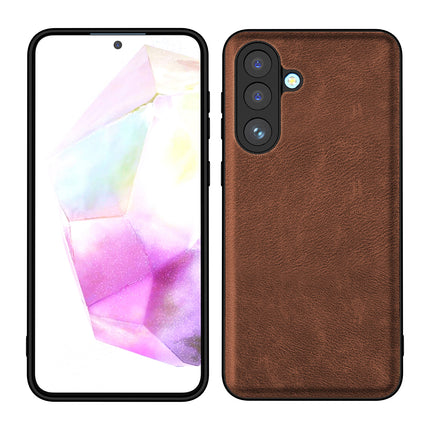 Kapa Tux Leather Back Cover for Samsung Galaxy M36 / F36 5G | Slim Shockproof Camera Protection Bumper Case (Brown)
