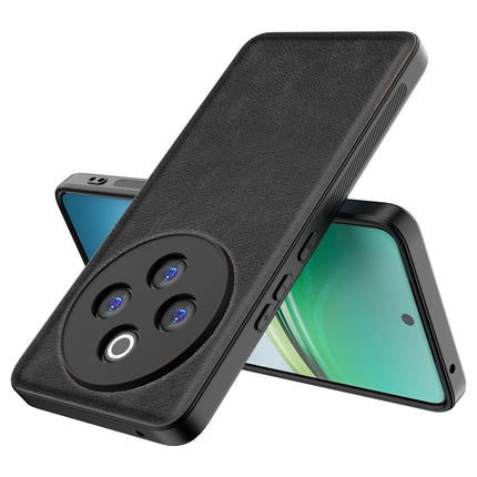 Kapa Tux Leather Back Cover for Iqoo Z10 5G / Vivo T4 5G | Slim Shockproof Camera Protection Bumper Case (Black)