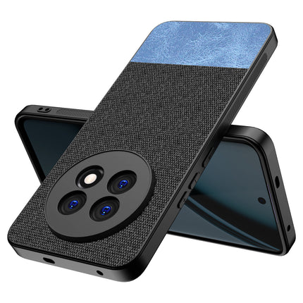 Kapa Soft Fabric & Leather Hybrid Protective Back Cover for Realme 13 PRO / 13 PRO PLUS | Shockproof Slim Hard Anti Slip Back Case (Black,Blue)