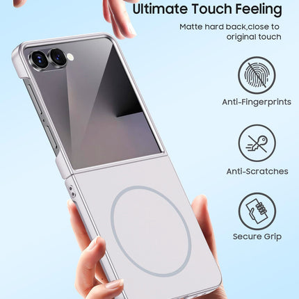 Kapa Ultra Thin Compatible with Magsafe Back PC Case for Samsung Galaxy Z Flip7 / Flip 7 | with Wireless Charging Support Ring Full Body Protection Cover (Red)