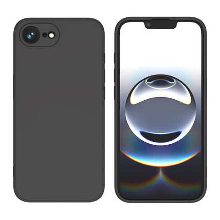 Kapa Matte Protective Lens Flexible Back Cover for Apple iPhone 16E | Slim Silicone with Soft Lining Shockproof Full Body Bumper Case (Black) - Mobizang