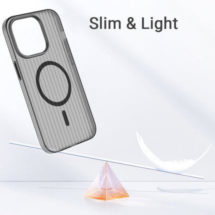 Kapa Matte Magnetic Wave Grip Back Cover for Apple iPhone 16 Pro Max | [MagSafe Compatible] Wireless charging, Slim, Metal Buttons, Frosted Back Case (Grey)