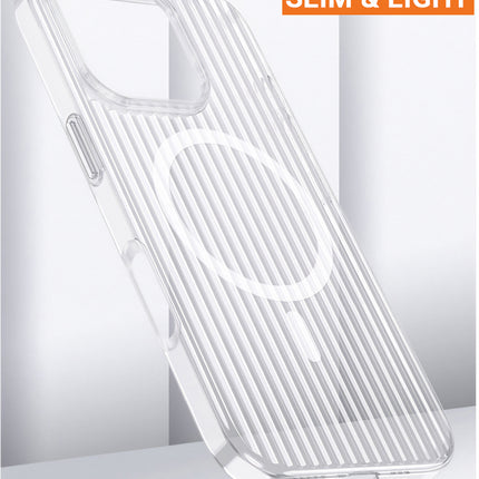 Kapa Matte Magnetic Wave Grip Back Cover for Apple iPhone 16 Pro Max | [MagSafe Compatible] Wireless charging, Slim, Metal Buttons, Frosted Back Case (White)