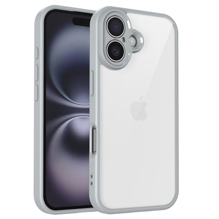 Kapa Hawkeye Clear Back Cover for Apple iPhone 16 | Camera Lens Protector Shockproof Slim Clear Case Cover (Grey Sides)