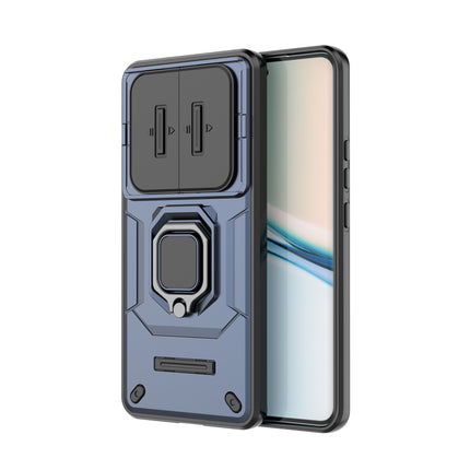 Kapa Armor Slider Back Cover for Redmi Note 15 5G | Inbuilt Ring + Camera Slider Shockproof Lens Protection Bumper Back Case (Blue) - Mobizang