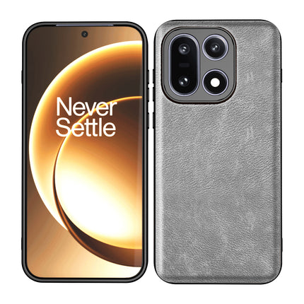 Kapa Tux Leather Back Cover for OnePlus 15 | Slim Shockproof Camera Protection Bumper Case (Grey)
