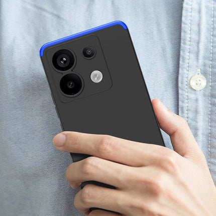 Kapa Double Dip Full 360 Protection Back Case Cover for Redmi Note 13 Pro (5G) (Blue,Black) - Mobizang