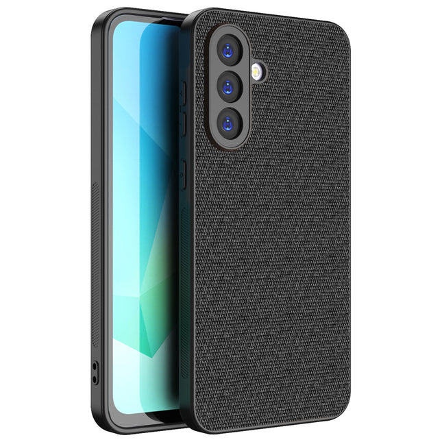 Kapa Soft Full Fabric Protective Back Case Cover for Samsung Galaxy M16 | Shockproof Slim Hard Anti Slip Back Case (Black)