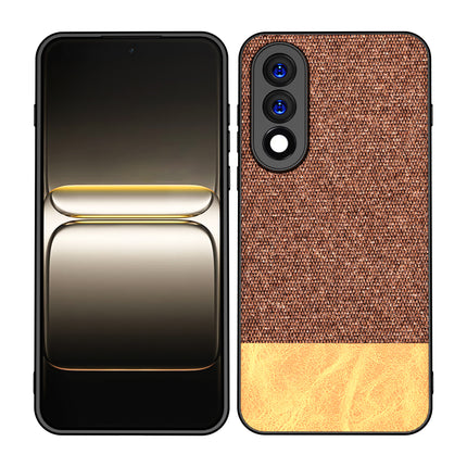 Kapa Soft Fabric & Leather Hybrid Protective Back Cover for OnePlus Nord 5 | Shockproof Slim Hard Anti Slip Back Case (Brown)