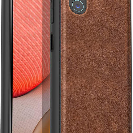 Kapa Tux Leather Back Cover for Samsung Galaxy M35 (5G) | Slim Shockproof Camera Protection Bumper Case (Brown) - Mobizang