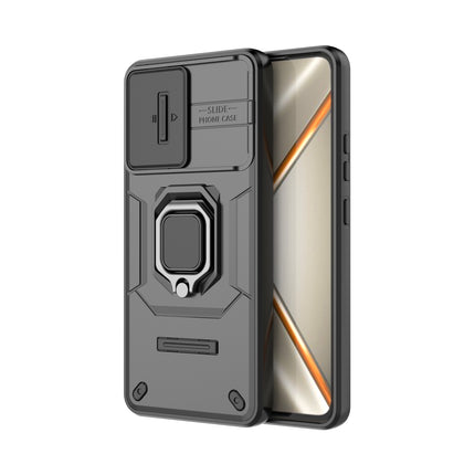 Kapa Armor Slider Back Cover for Oppo K13 5G | Inbuilt Ring + Camera Slider Shockproof Lens Protection Bumper Back Case (Black)
