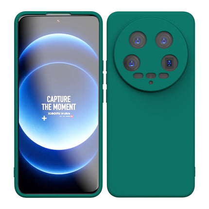 Kapa Matte Protective Lens Flexible Back Cover for Xiaomi 14 ULTRA (5G) | Slim Silicone with Soft Lining Shockproof Full Body Bumper Case (Green)