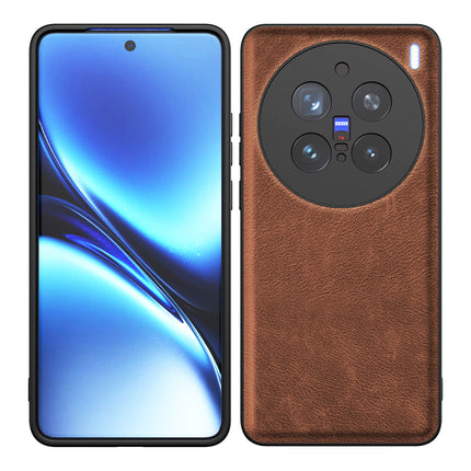 Kapa Tux Leather Back Cover for Vivo X200 Pro (5G) | Slim Shockproof Camera Protection Bumper Case (Brown)